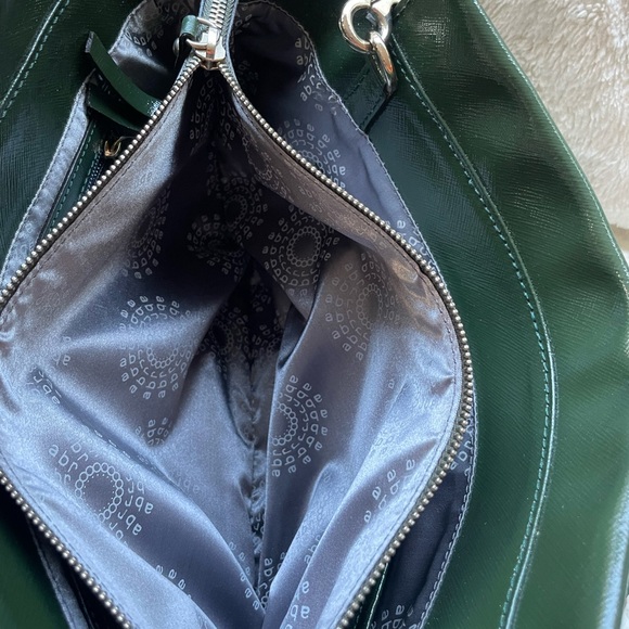 ABRO Saffiano Satchel Crossbody Leather Purse Green - Picture 11 of 14